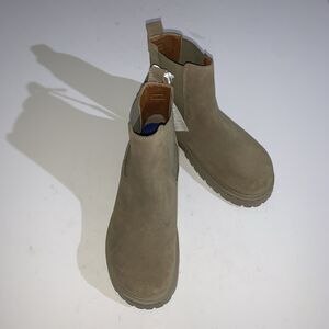 Birkenstock Boots Womens US 9 Tan Suede Chelsea Lug Sole Ankle Pull On EU 40